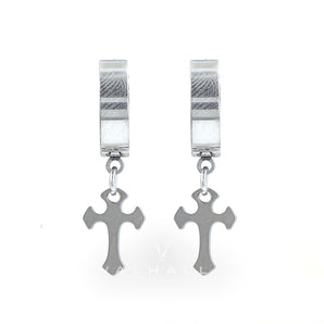 Simple Cross Design Stainless Steel Earrings