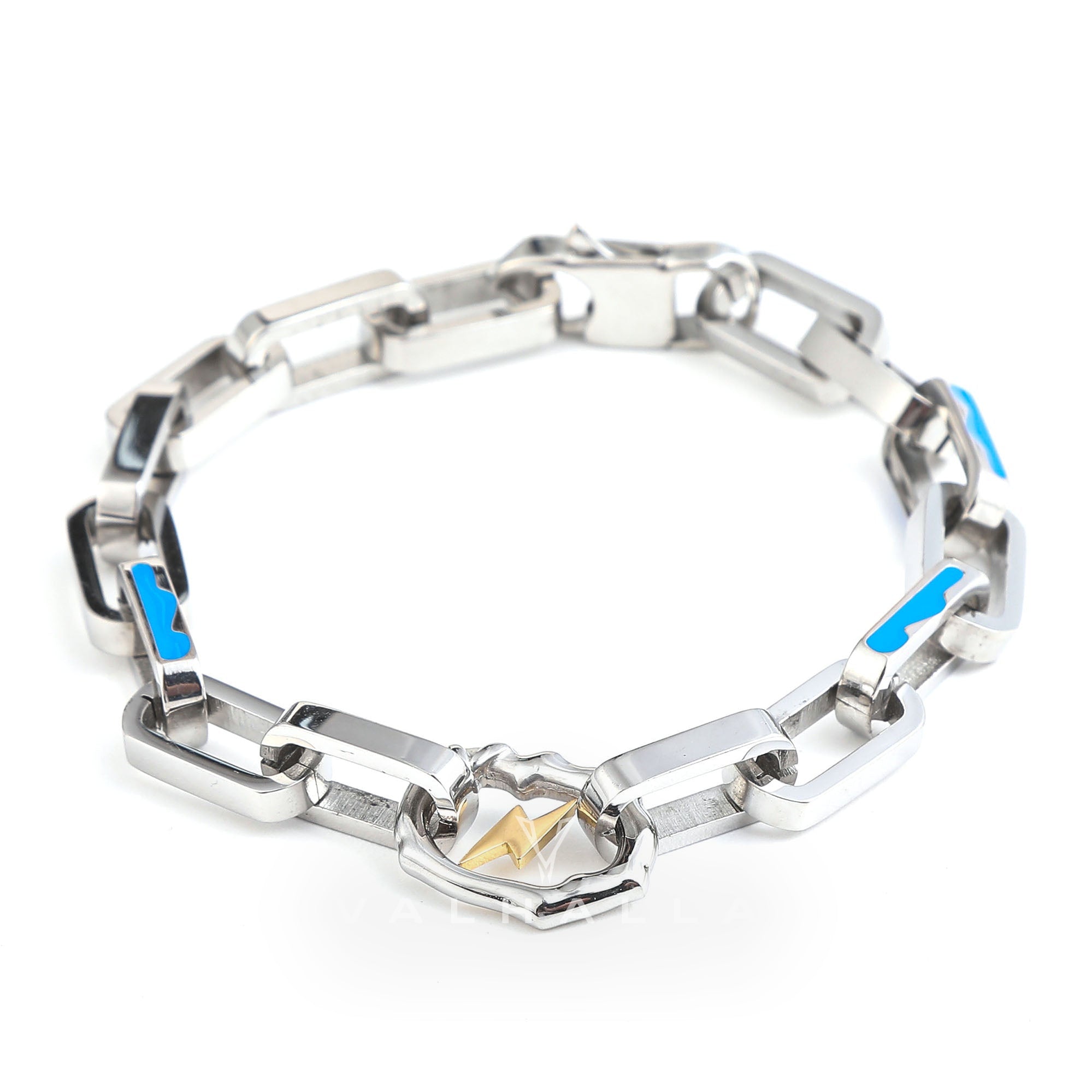 Simple Lightning Bolt Loop Chain Stainless Steel Bracelet