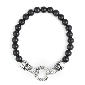 Skull Round Bead Stainless Steel Jewelry Set