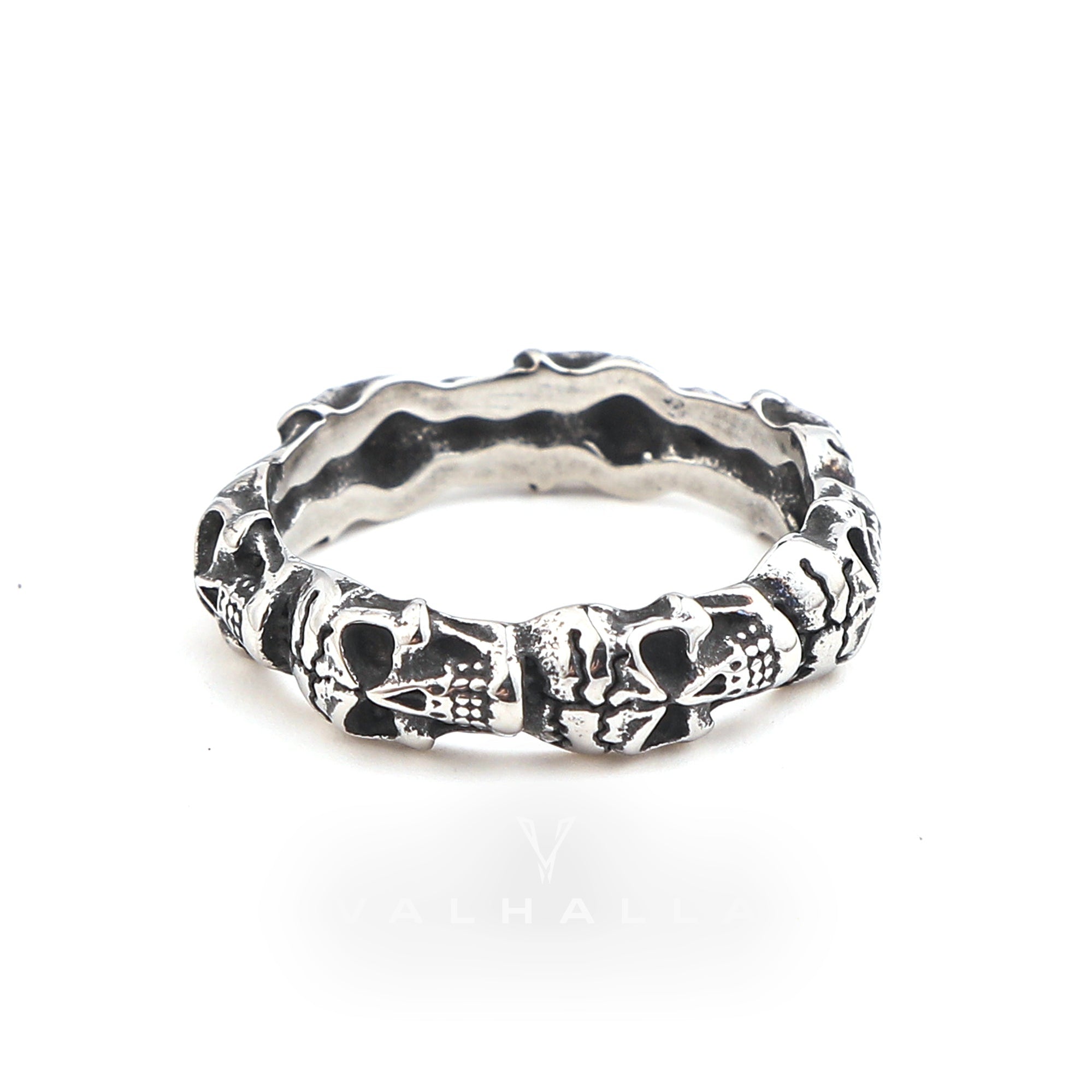 Handcrafted Stainless Steel Vanquished Foes Skull Ring
