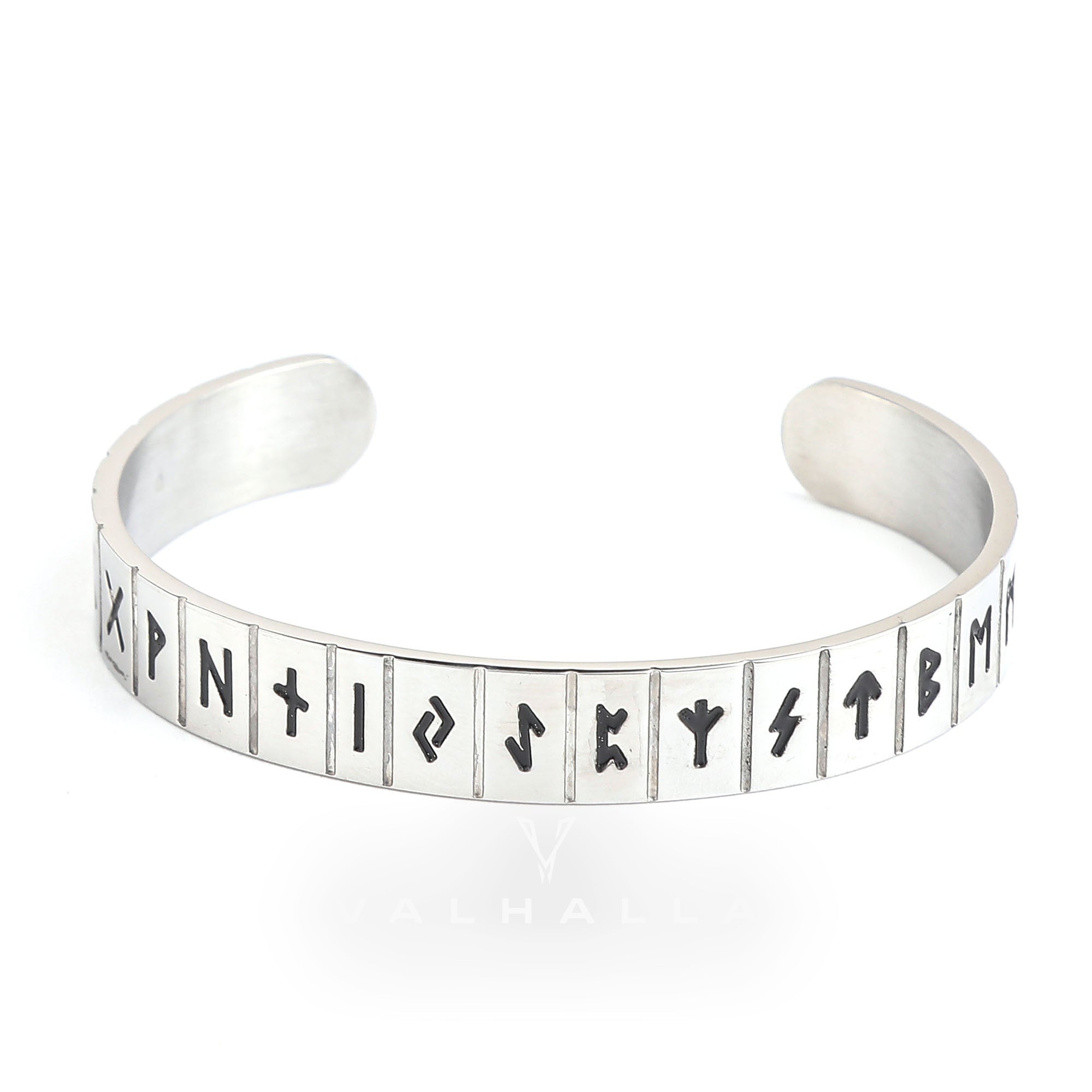 Runes Stainless Steel Viking Cuff Bracelet