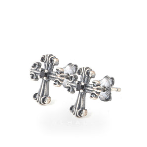 Gothic Victorian Cross Stud Earrings