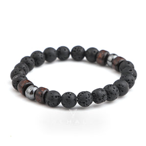 Lava Stone Bracelet Stainless Steel