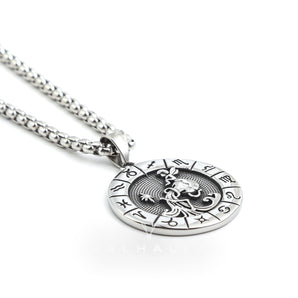 Aquarius Stainless Steel Pendant & Chain