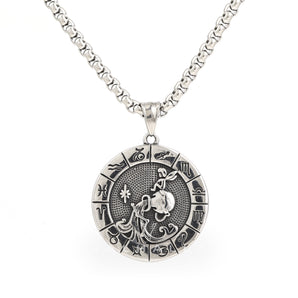 Aquarius Stainless Steel Pendant & Chain