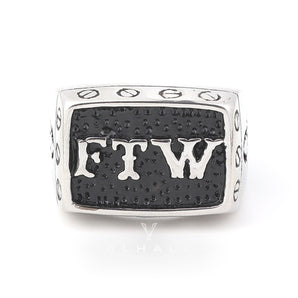 Punk FTW Letters Biker Ring