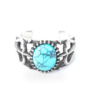 Trident Stainless Steel Turquoise Ring