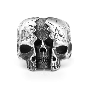 Two-Face Stainless Steel Skull Ring