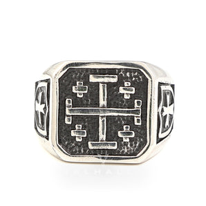 Jerusalem Cross Stainless Steel Ring