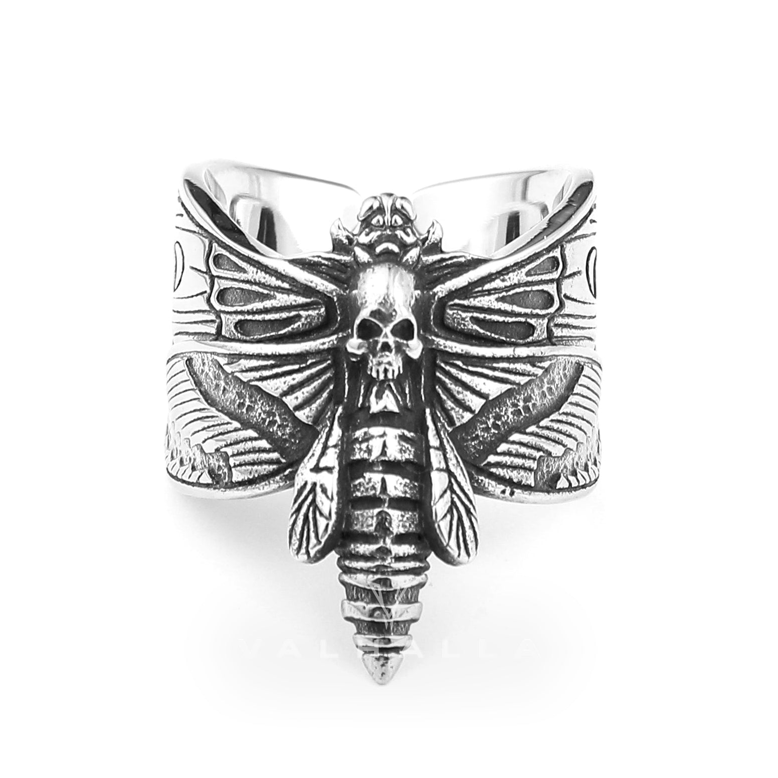 Death Head Moth Stainless Steel Skull Ring