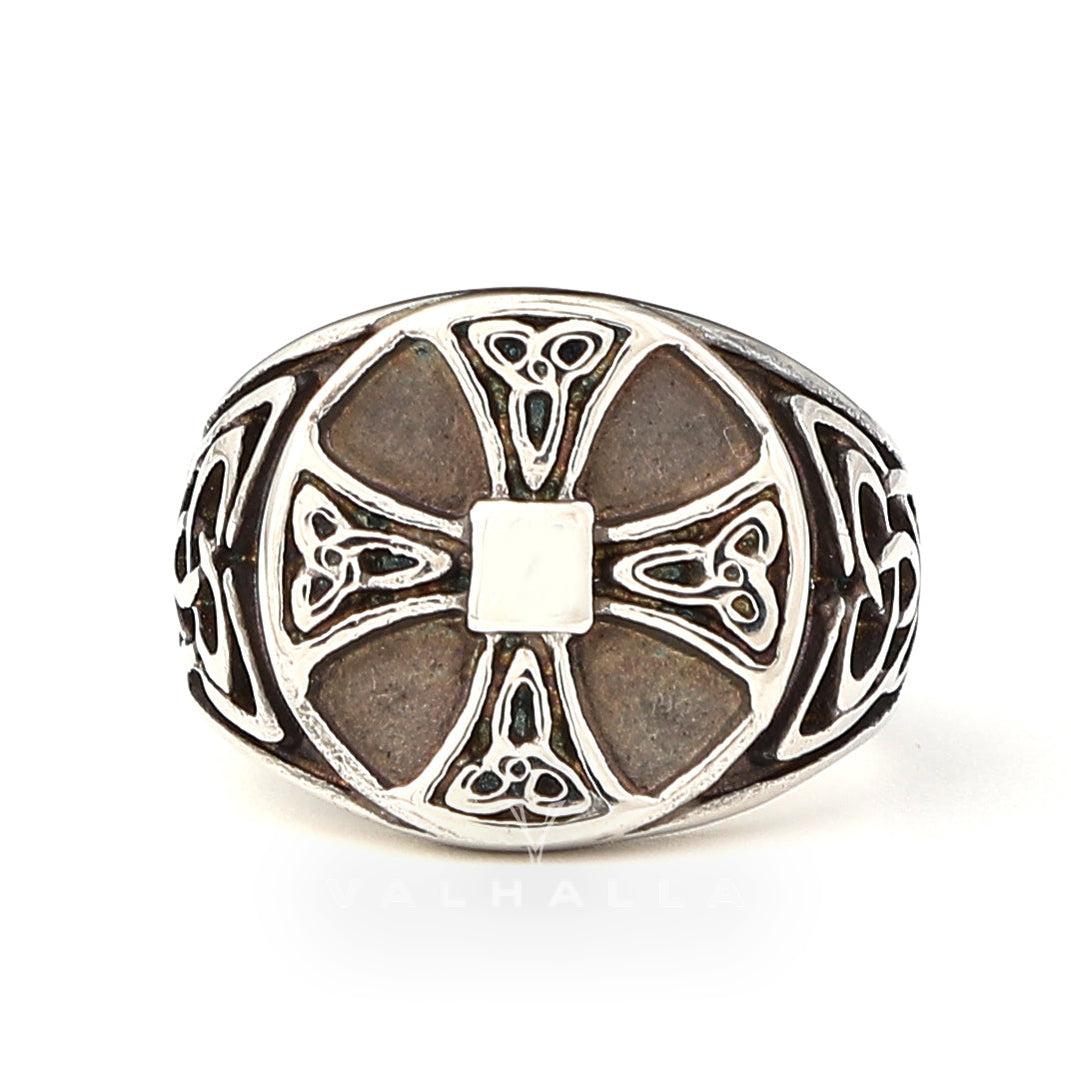 Celtics Knot Cross Stainless Steel Viking Ring