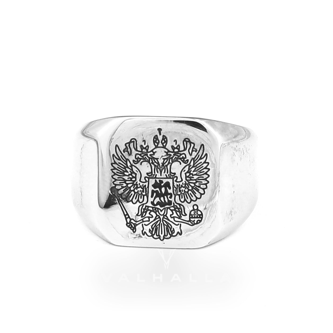 Double-Headed Eagle Stainless Steel Coat of Arms Ring