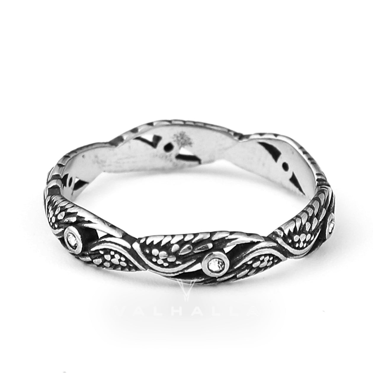Vintage Feather Wings Stainless Steel Ring