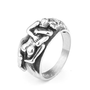 Couple's Hug Stainless Steel Ring