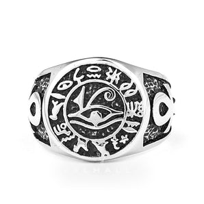 Eye of Ra Ankh Cross Stainless Steel Egypt Ring