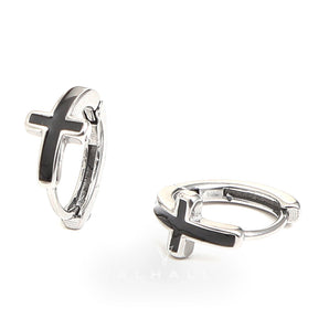 Simple Cross Stainless Steel Earrings