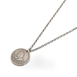 Holy Praying Hands Stainless Steel Coin Pendant & Chain