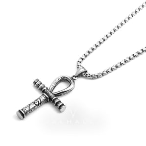 Ankh Eye of Horus Stainless Steel Pendant & Chain