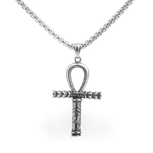 Ankh Eye of Horus Stainless Steel Pendant & Chain