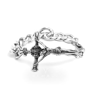 Jesus' Suffering Cross Stainless Steel Bracelet