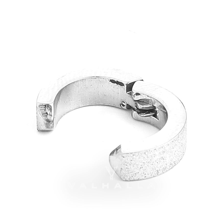 Punk Frosted Stainless Steel Hoop Ear Cuffs