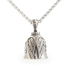 Angel Wing Stainless Steel Guardian Bell Pendant & Chain