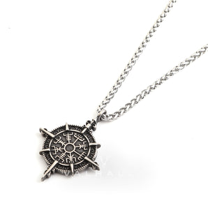 Viking Compass Vegvisir Stainless Steel Pendant & Chain