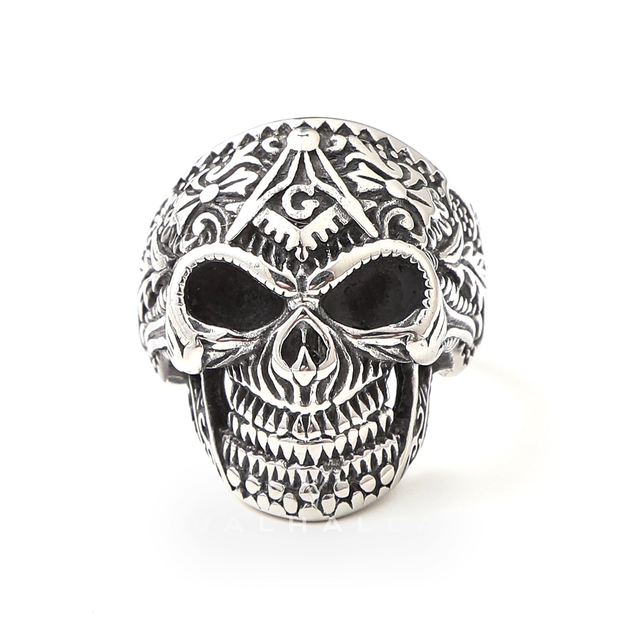 Heavy Metal Stainless Steel Masonic Skull Ring