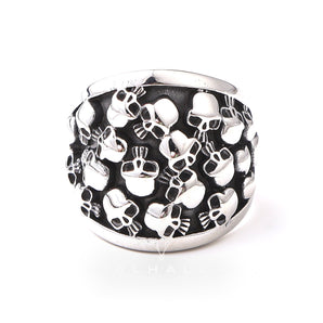 Skull Gathering Stainless Steel Ring