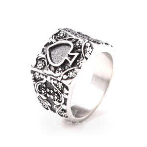 Poker Spades Stainless Steel Biker Ring