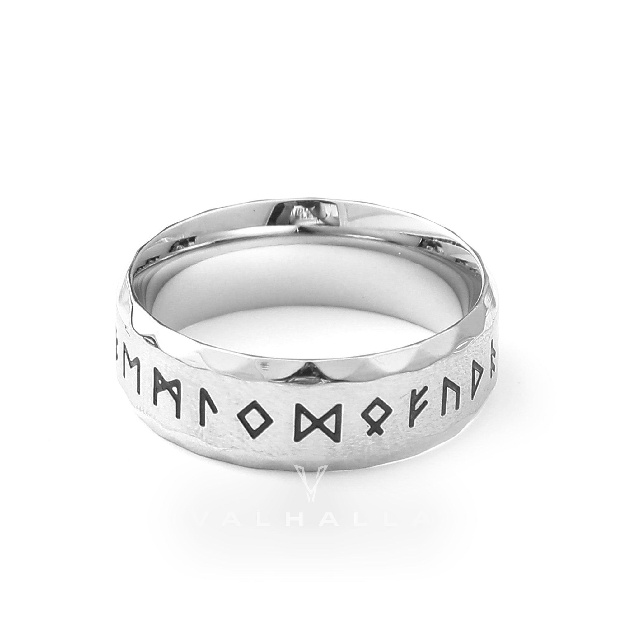 Norse Runes Twist Chain Stainless Steel Viking Ring
