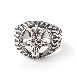 Devil Baphomet Goat Stainless Steel Ring