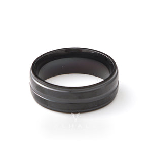 Simple Titanium Black Band Ring Stainless Steel