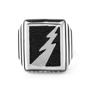 Lightning Bolt Stainless Steel Ring