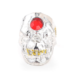 Cyclops Red Crystal Skull CZ Mythology Ring