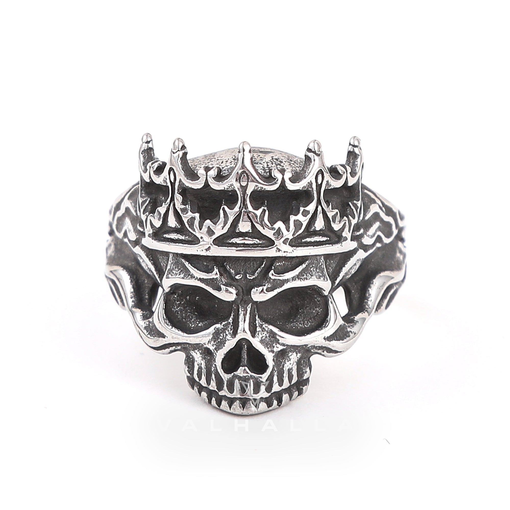 Skeleton King With Crown Stainless Steel Skull Ring