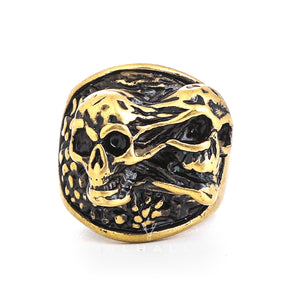 Ripped Soul Stainless Steel Brass Skull Ring