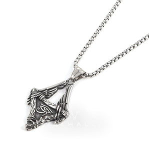 Eye Of Ra Wings Stainless Steel Pendant & Chain