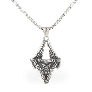 Eye Of Ra Wings Stainless Steel Pendant & Chain