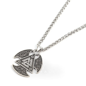 Sun Moon Valknut Viking Pendant & Chain