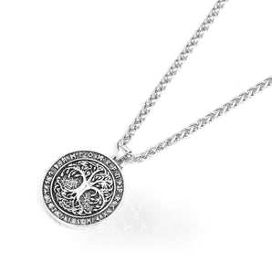 Tree Of Life Runes Viking Pendant & Chain