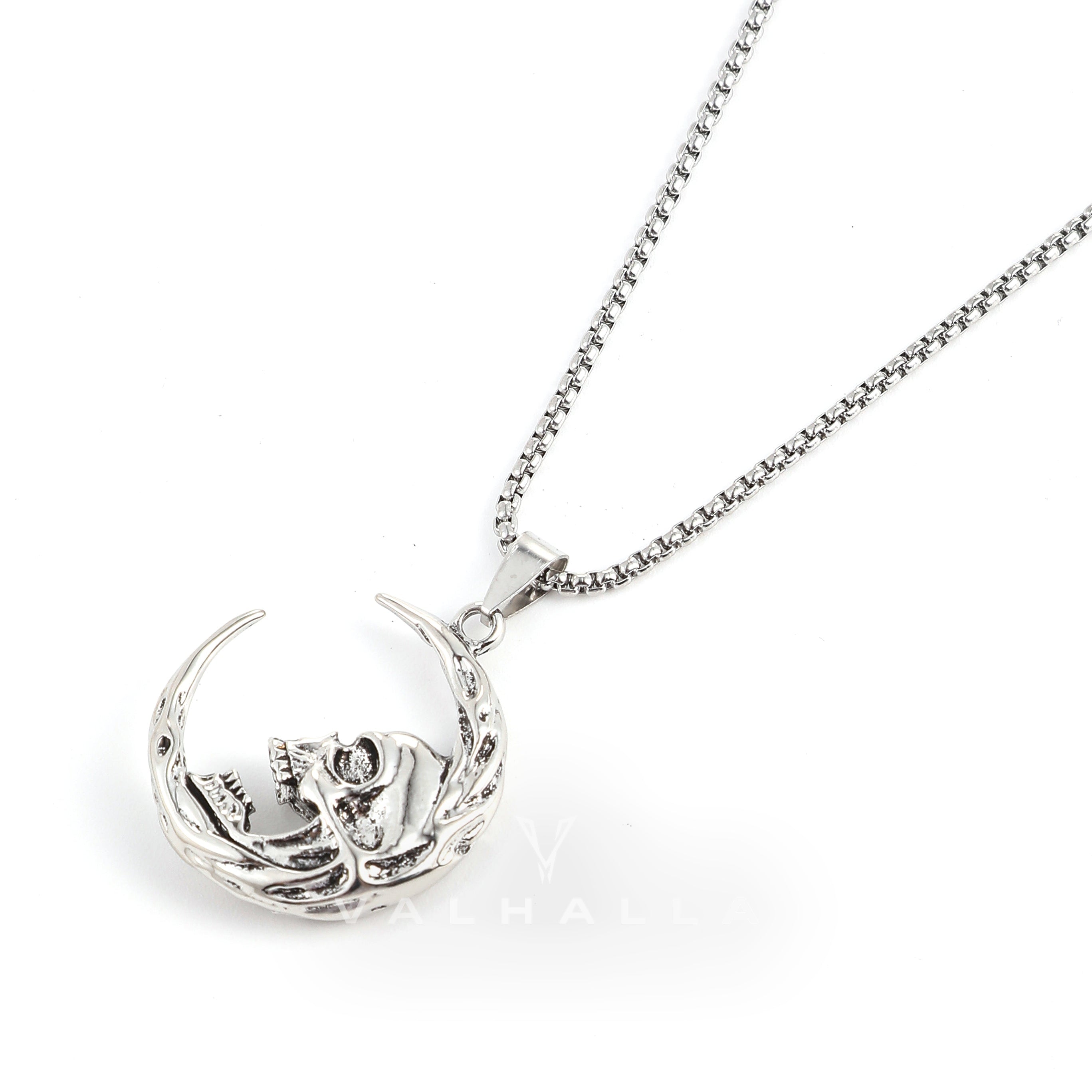 The Skull of Waning Moon Stainless Steel Necklace