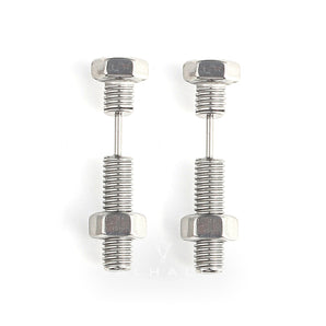 Hex Bolt Stainless Steel Screw Stud Earrings