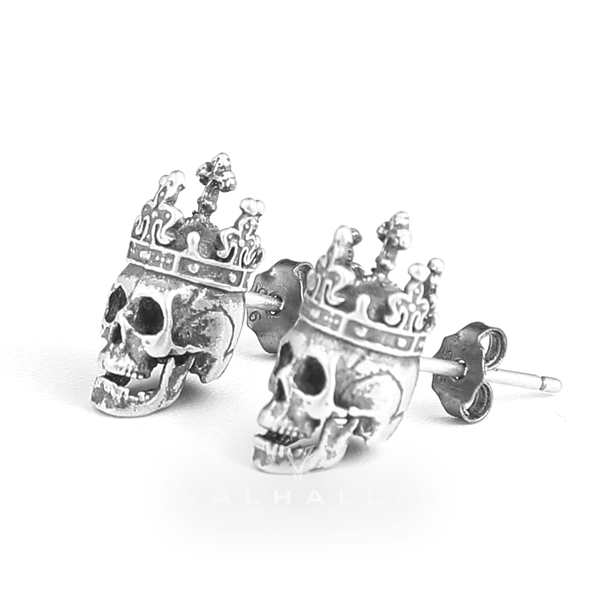 Skull King Crown Stud Earrings