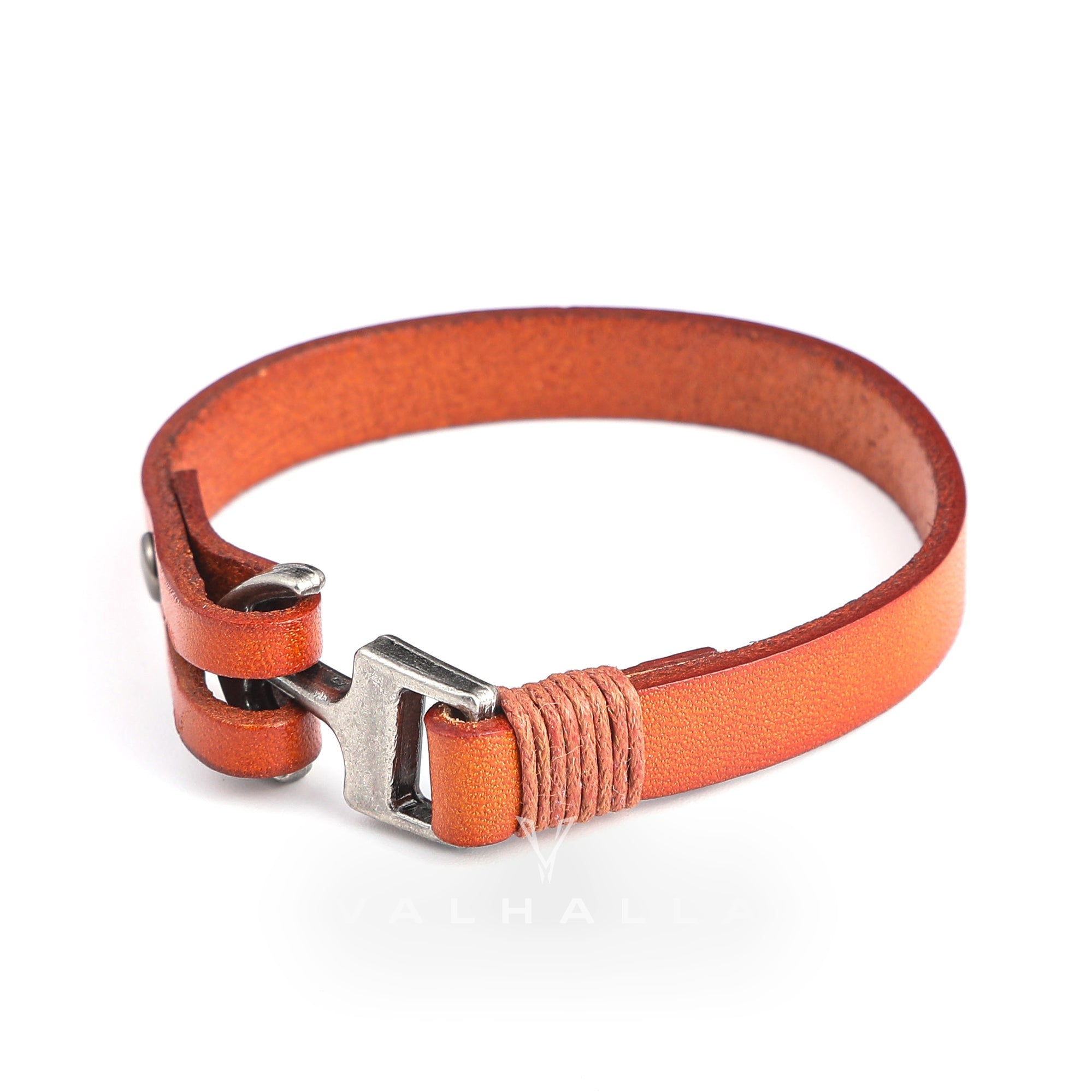 Simple Leather Anchor Alloy Bracelet