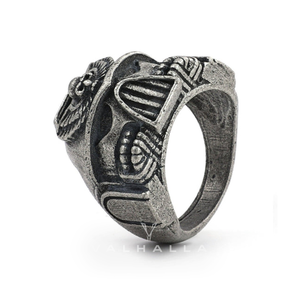 Punk Skull Wings Biker Ring