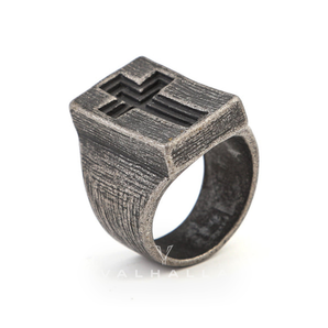 The Gate of Heaven Stainless Steel Cross Ring