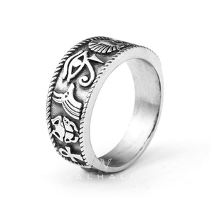 Eye of Ra Stainless Steel Signet Ring