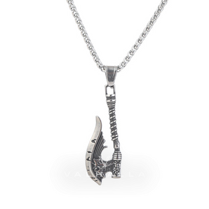 Handcrafted Stainless Steel Viking Axe Necklace