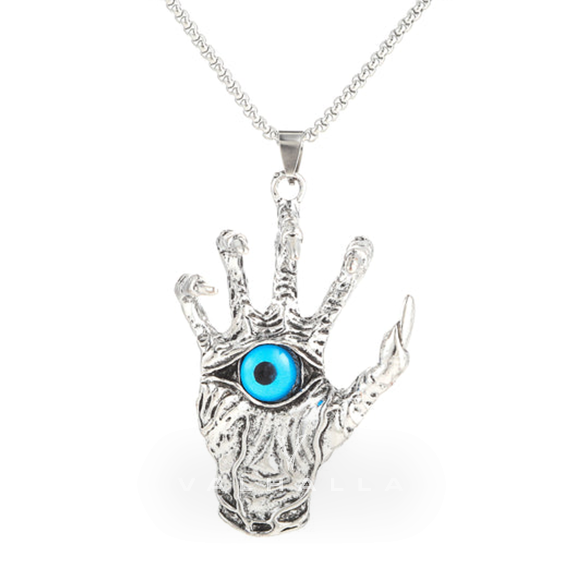 Dragon Claw Blue Evil Eye Pendant & Chain
